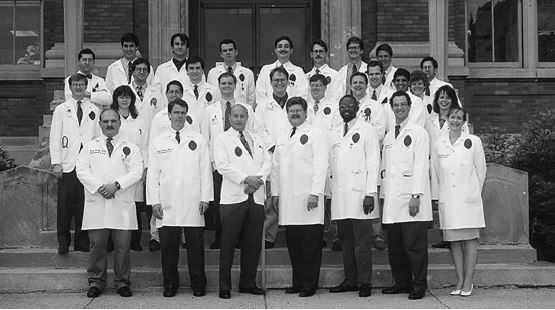 Dr. Fischer and the late Dr. Robert H. Bower with the University of Cincinnati residents in 1994